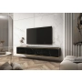 Szafka RTV Marmur Black Royal - Złota 175 cm